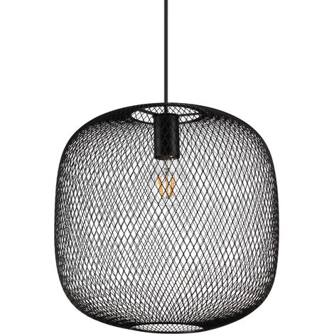 Lampadario A Sospensione Contemporaneo Net Metallo Nero 1 Luce E27 42W