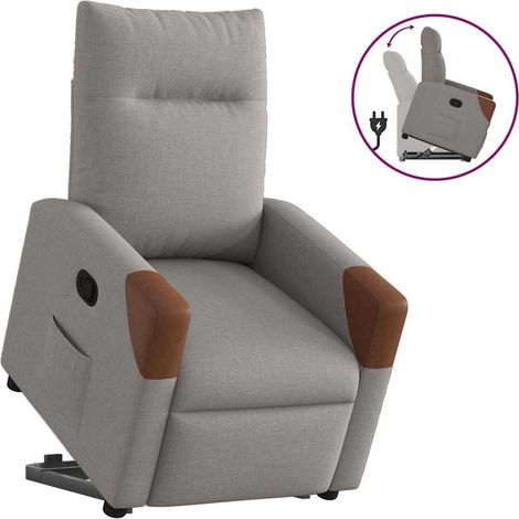 Relaxsessel mit Aufstehhilfe Taupe Stoff