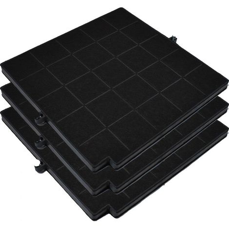 Filtro de carbón AllSpares para campanas extractoras (3 uds.) apto, por ejemplo, para Airforce AFFCAF16CS, F16 / Bosch Siemens Neff 17000822, HEZ381700 / Whirlpool AMC981 (256 x 261 x 16 mm) (1/5)