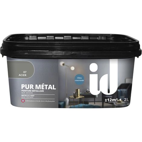 pittura decorativa lavabile metallica "pur metal" acciaio 2000 ml