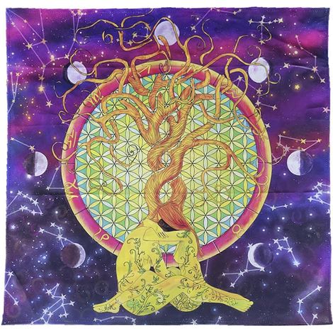 Nappe de table 25x25 pouces pour jeux de société, bloc-notes de magicien, nappe de tarot, nappe d'autel de divination runique, nappe à motifs de tarot (1/5)