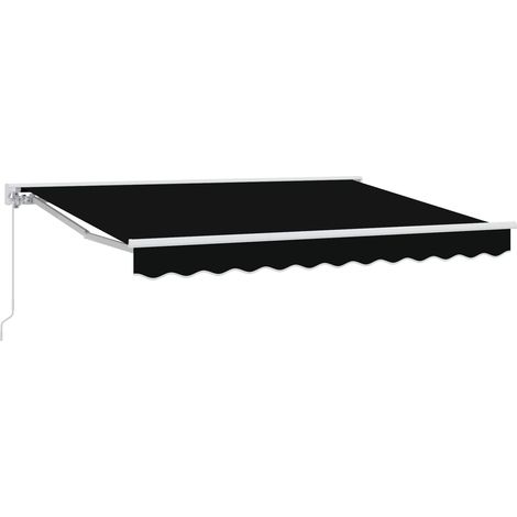 Manuell einziehbare Markise Schwarz 3 x 2,5 m (1/5)