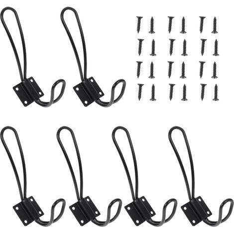 OUNONA lot de 6 en fer à double crochet avec vis légères et