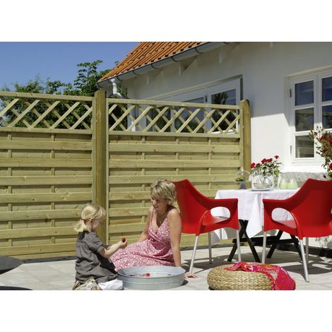 Plus Zaun Bergen mit Rankgitter 180 x 180 cm Druckimprägniert