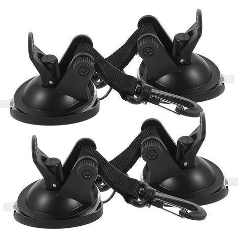 4-Piece Suction Cup Hooks, No Drilling Required, for Tents, Cars, Camping, and Outdoor Travel - Set of Adhesive Mounts for Windows and Canvas (1/5)