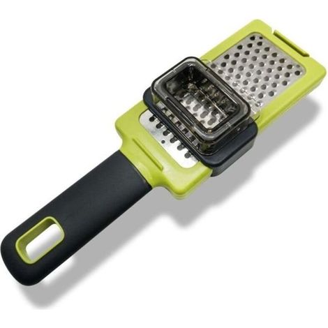 Portable Garlic Grater with Silicone Handle, Removable Transparent Lid, and Stainless Steel Zester, with Handle (1/5)