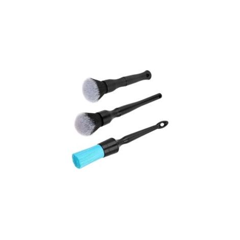 Brosse de nettoyage pour voiture, lot de 3, pour voiture, moto, véhicule, roues, tableau de bord, intérieur, extérieur, bouches d'aération - Crezuo