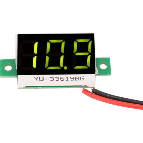 Voltmètre numérique LED vert 5 pièces, écran tube 0,36 pouce, testeur de tension DC 2,4V-30V, deux fils (1/5)
