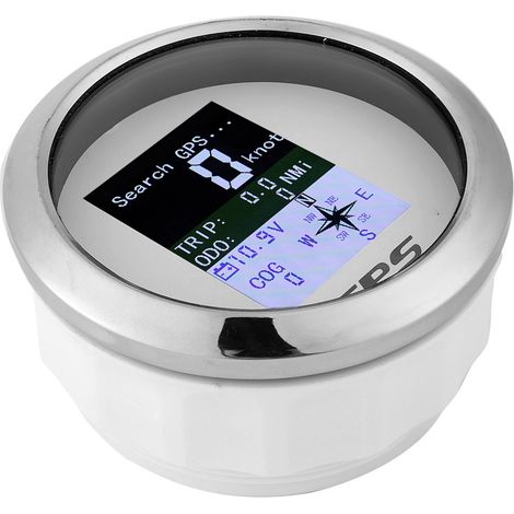 Compteur GPS 85mm pour Voiture Bateau Moteur, Inox Étanche, Cadran Blanc, Jauge Numérique Marine Et Auto (1/5)