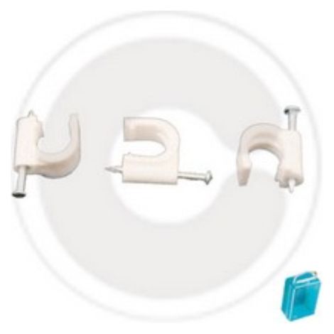 cf 24 clips de cA ble en nylon avec clou pour cA bles de 5/6 mm