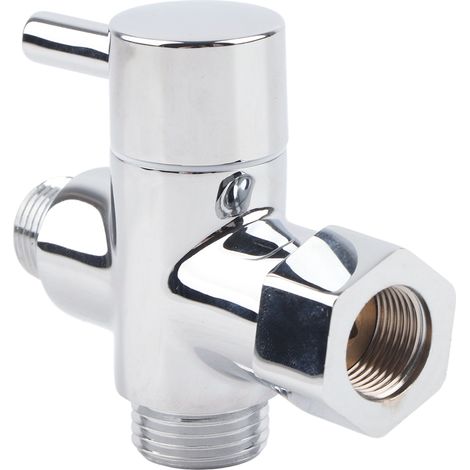 Robinet inverseur 3 voies pour douche de salle de bain, compatible avec pommeau de douche à main et pommeau fixe, séparateur d'eau 3/8 D (1/5)