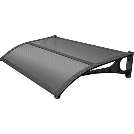 pensilina da esterno essenza con supporto grigio e copertura in policarbonato compatto satinato opalino 135x100 cm