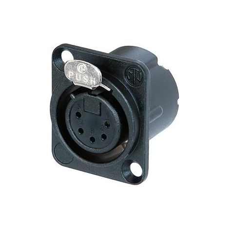 Neutrik NC5FD-LX-B Connettore XLR Presa a pannello contatti dritti Numero Poli (num): 5 Nero 1 pz.