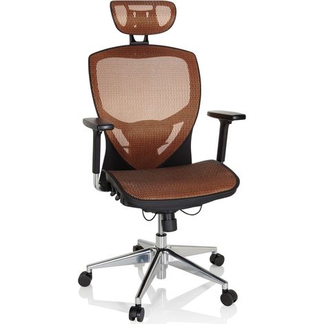 Siège de bureau / Fauteuil de direction VENUS ONE, tissu maille orange hjh OFFICE