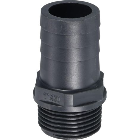 UPVC Barb Arrosage Raccord, 30mm Barbelé G1 Mâle Fil Tuyau Connecteur Adaptateur Rapide Raccords pour Eau Carburant Air, Gris (1/5)