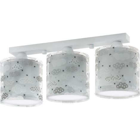 LÚZETE - PLAFONNIER POUR ENFANTS 3 LUMIÈRES CLOUDS GRIS (1/3)