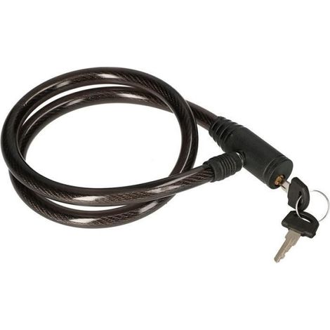 Serrure antivol - Câble spirale 120 cm - Acier PVC - Sécurité renforcée - Mixte adulte (1/4)