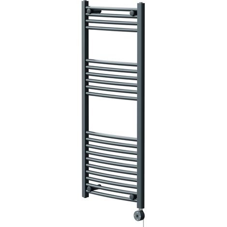 Marco Anthracite 1200mm x 500mm Curved Digital Thermostatic Electric Heated Towel Rail (1/5)