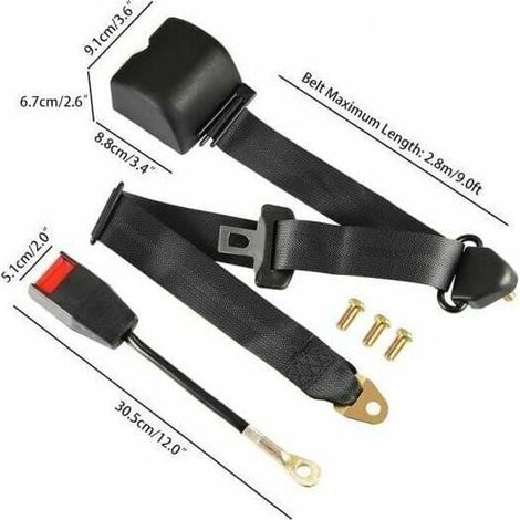 Universel 3 Points Reglable Ceinture De Securite Du Vehicule Auto Voiture Car Seat Belt +Boulons (1/4)