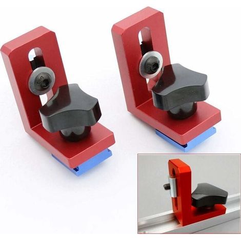 Lot de 2 supports coulissants en T pour outils de menuiserie en aluminium (1/5)