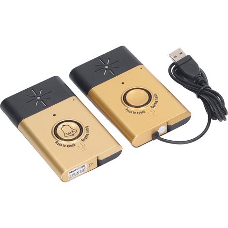 Interphone sans fil portable H6 avec intercommunication bidirectionnelle pour maison bureau sécurité, 2 sonnettes ABS (1/5)