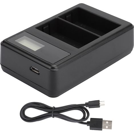 Chargeur de batterie portable LCD double fente pour Nikon D90 D80 D300S avec affichage de la charge (1/5)