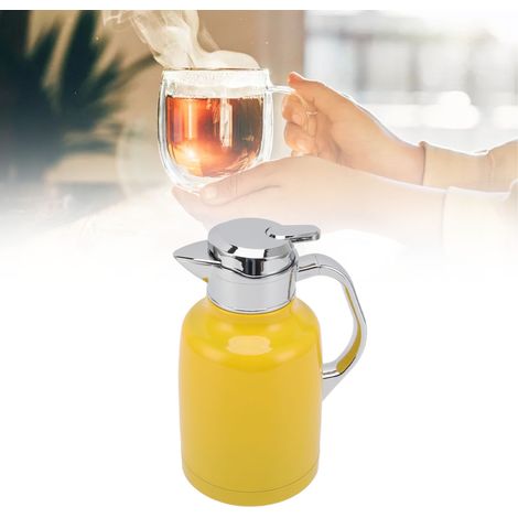 Bocal isotherme en acier inoxydable 304, cafetière, bouillotte, bocal de bienvenue pour hôtels et restaurants (jaune) (1/5)