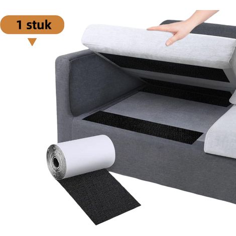 pièce - Autocollant antidérapant pour coussin de canapé - Sans clous - Sûr - Ne laisse aucun résidu - Antidérapant invisible - 10 cm x 2 m - Noir (1/5)