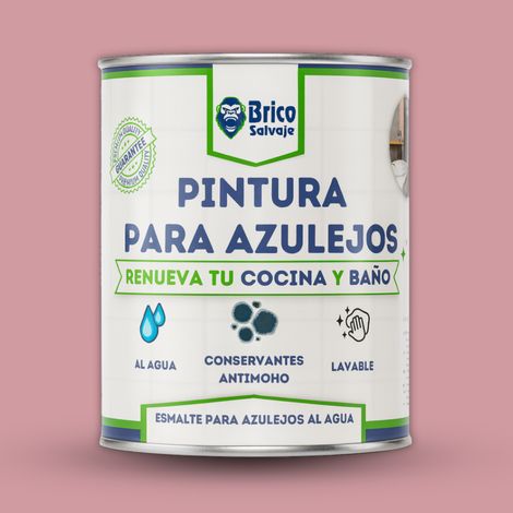 Pintura para Azulejos de Baño y Cocina, al Agua, Fácil Aplicación, Rosa Empolvado, SATINADO, 750 ML (1/5)