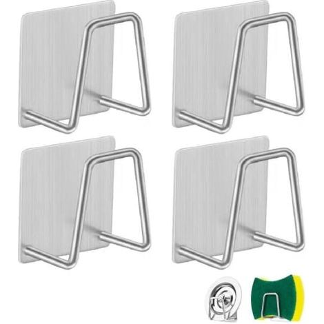 4 Pièces Porte Éponge Inox, Porte Éponge Évier Cuisine, Porte-éponges Auto-Adhésifs, Porte Éponge Évier, Porte Éponge Cuisine, Porte-éponges, Pour Éponges, Brosser, Torchon (1/5)