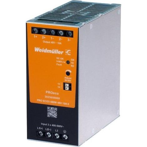 Weidmüller PRO ECO3 480W 24V 20A II Stromversorgung, Schaltnetzgerät, 24 V, 3025640000
