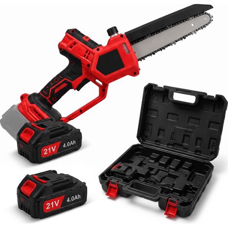 Mini tronçonneuse sans fil 8 pouces brushless avec 2 batteries 4 Ah, lubrification automatique (1/5)