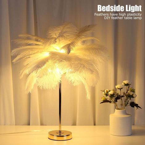 Lampe à poser Plumes Moderne Lampe de chevet Alimentation électrique Pour Chambre Salon Bureau [Classe énergétique A] Lampe de bureau (1/5)