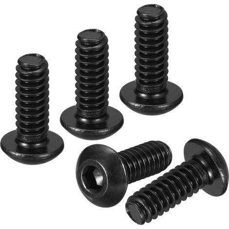 Vis A Tete Bombee A Six Pans Creux - 30 Pieces - Pour Velo De Route, Velo Tout Terrain, Auto, Moto - Acier Au Carbone Noir Oxyde - Fixations A Entrainement Hexagonal (1/5)