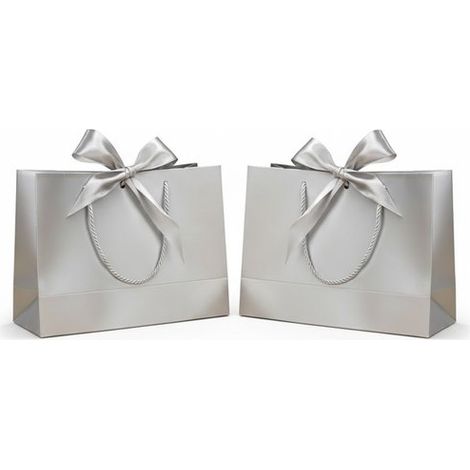 Geschenktüten Set 2 Papiergeschenktüten mit Henkeln, für Frauen, Mädchen, Brautjungfern, Geburtstage, Hochzeiten und andere Anlässe. Blau (1/5)
