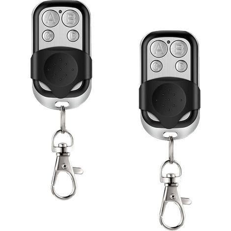 Lot de 2 Télécommande,433 MHz,Code Fixe,Universelle,Garage Portail Alarme (1/5)