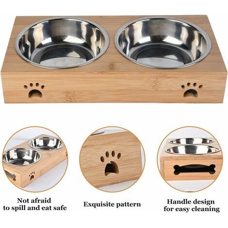AGE GamChien et Chat, GamChien Surelevee, GamDouble pour Chien, GamChat Surélevée, Tapis GamChien Antidérapante (250ml par Bol) (1/4)