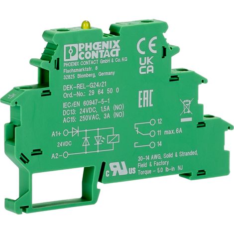Relais d'interface Phoenix Contact DEK-REL, 24V c.c., 1 RT, montage Rail DIN ( Prix pour 1 )