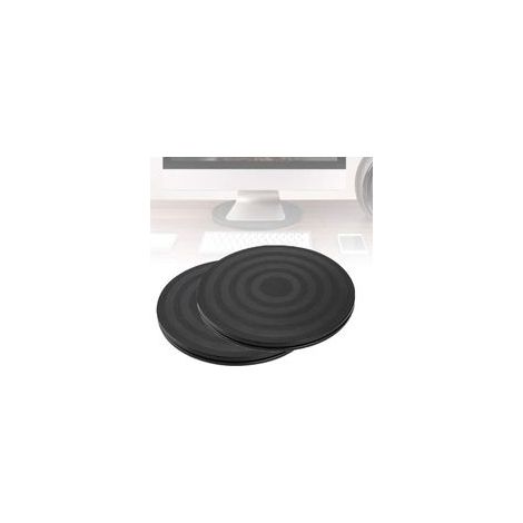 2 pièces, plateau tournant 360° robuste avec roulements, base pivotante universelle ronde pour téléviseur, support stable et antidérapant – noir (1/5)