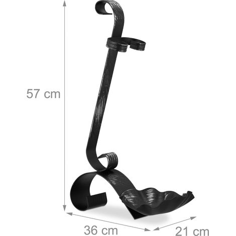 Set di 4 pezzi di attrezzi per camino stile antico nostalgico 50 x 20 x 15 cm in acciaio nero 130003763