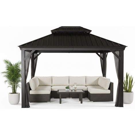 Sojag Pavillon Messina 10x12, anthrazit, 298 x 363 x 292 cm (L x B x H), Aluminium (1/5)