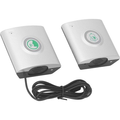 Sonnette audio sans fil avec interphone (intérieur/extérieur) pour systèmes de sécurité résidentiels, hospitaliers et de bureaux, argent (1/5)