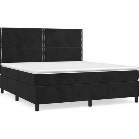 Maison Exclusive - Boxspringbett mit Matratze Schwarz 160x200 cm