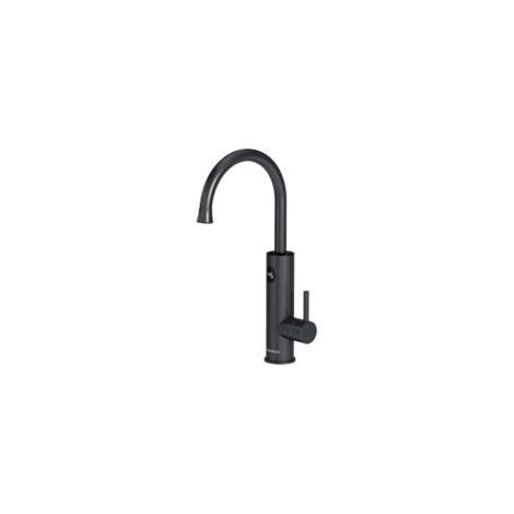 Elektrischer Wasserhahn mit Durchlauferhitzer, LED-Temperaturanzeige, Küchenarmatur, 360° schwenkbare Küchenarmatur, schwarzer Spültischhahn, Edelstahlarmatur, 3000 W – Crezuo (1/4)