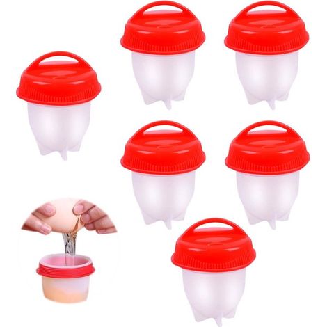 6-teiliges Eierkocher-Set – Antihaft-Silikon-Eierkocher – Ölfreier und tropffreier Eierkocher (1/5)
