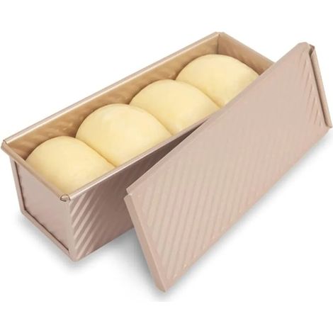 Toastbrotform Rechteckige Kuchenform Antihaftbeschichtung Backform aus rostfreiem Stahl 20,5 x 9,5 x 10 cm (1/5)
