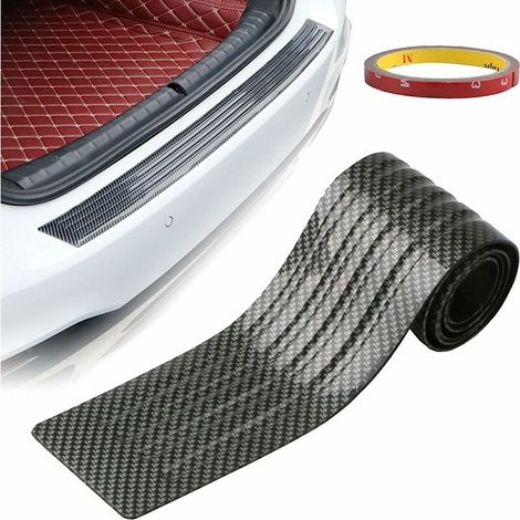 Bande de caoutchouc universelle pour pare-chocs, autocollant de protection de seuil de porte en fibre de carbone (90 cm) (1/5)