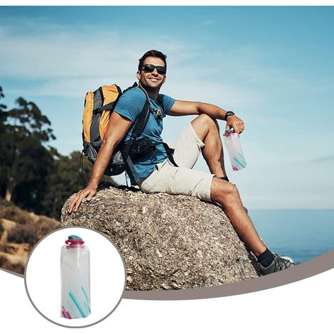 Bouteille d'eau pliable réutilisable pour le camping, le jogging, le cyclisme, les voyages ou d'autres activités de plein air 700 ml (1/5)