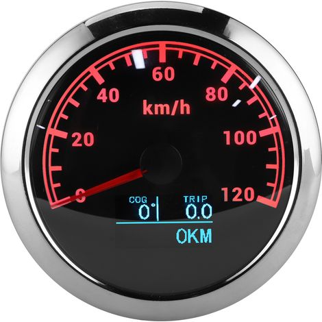Compteur de vitesse GPS de 85 mm, odomètre et indicateur de direction tableau de bord multifonction adapté aux motos, bateaux et voitures vitesse maximale 120 km/h. (1/5)
