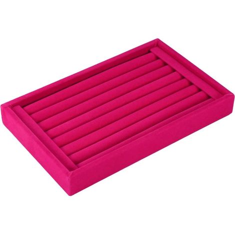 [MAI USATO]Espositore per anelli, espositore per anelli, scatola portaoggetti per anelli, porta anelli, espositore per anelli in velluto, espositore per anelli con fessura, contenitore per gioielli al (1/5)